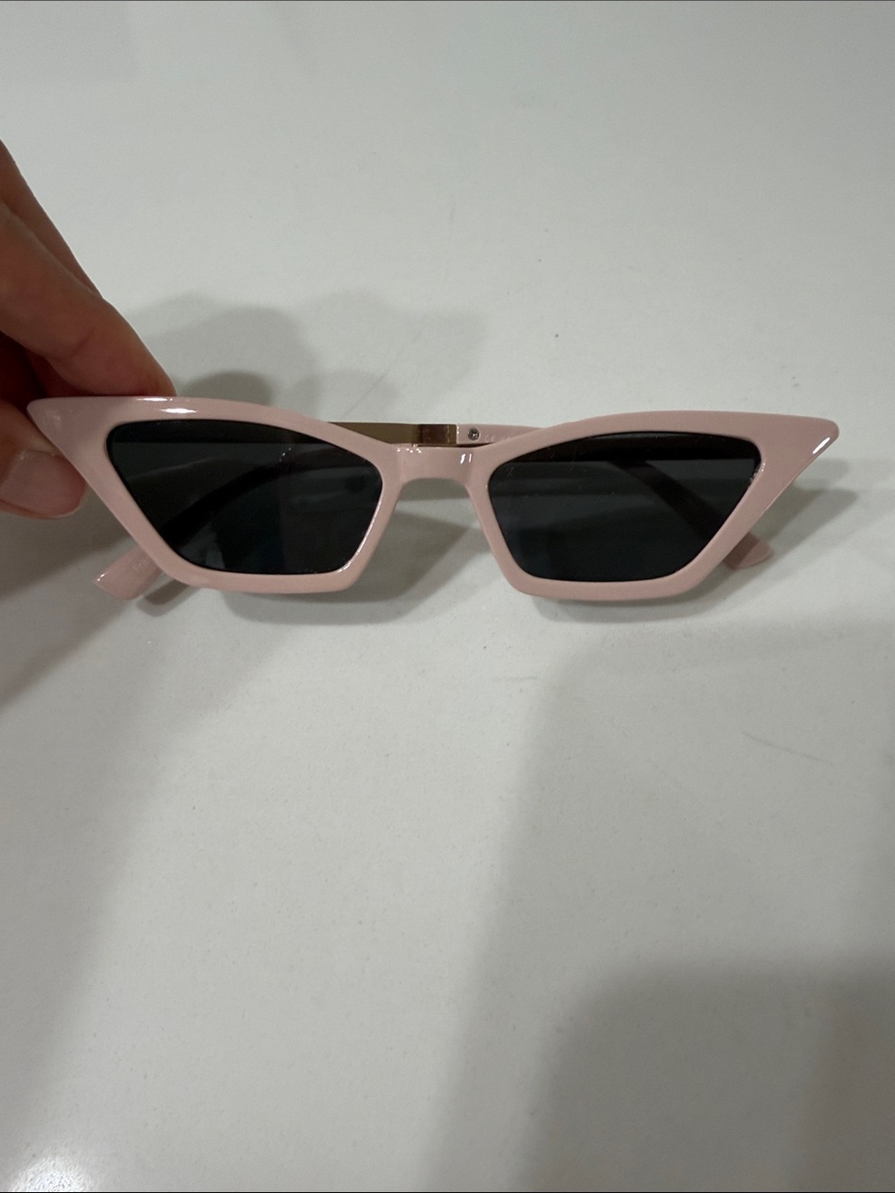 Pale Pink Cat-Eye Sunglasses with dark tint - Stylish Women’s Shades